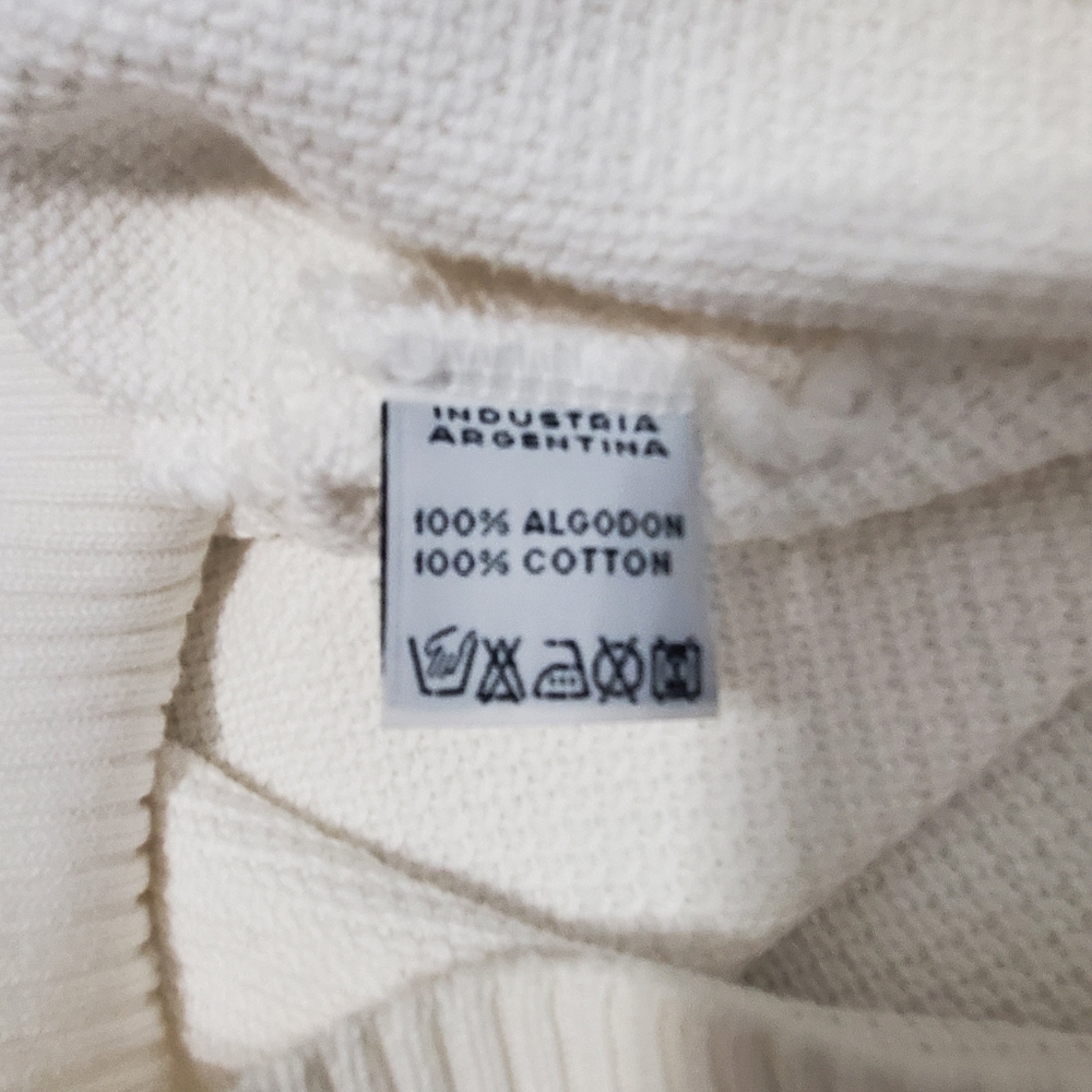 Lacoste Men's White V-Neck Cotton Sweater Medium - Picture 7 of 7